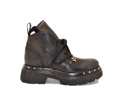 GIO PIU ANFIBIO IN PELLE NERA COMBI BLACK CORA-08 